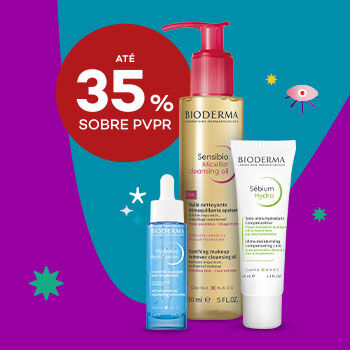 Marca Biodema com desconto até 35% sobre Preço de Venda ao Público Recomendado.