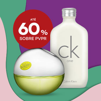 Frascos de perfume CK One e DKNY Be Delicious com desconto até 60%  sobre preço de Venda ao Público Recomendado