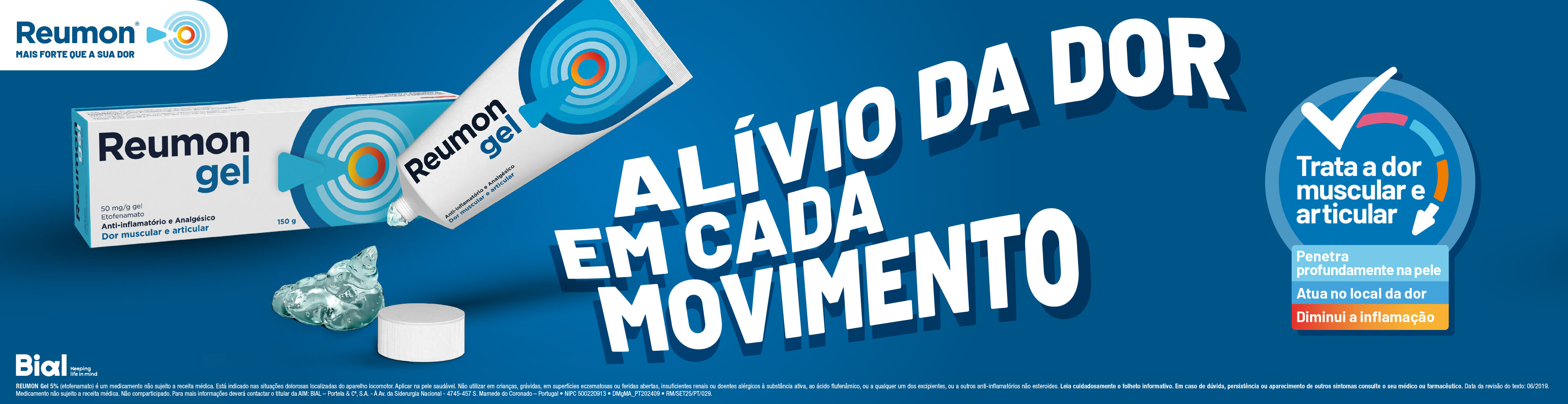 Al&iacute;vio da dor em cada movimento. Reumon Gel.