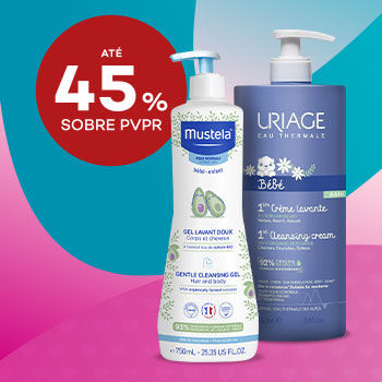 Produtos higiene bebé com desconto até 45% sobre preço de Venda ao Público Recomendado