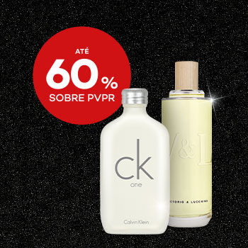 Perfumes Unissexo com selo de desconto até 60% sobre preço de venda ao público recomendado.