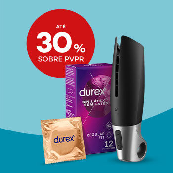 Produtos de Sa&uacute;de Sexual selo de desconto at&eacute; 30% sobre pre&ccedil;o de venda ao p&uacute;blico recomendado.