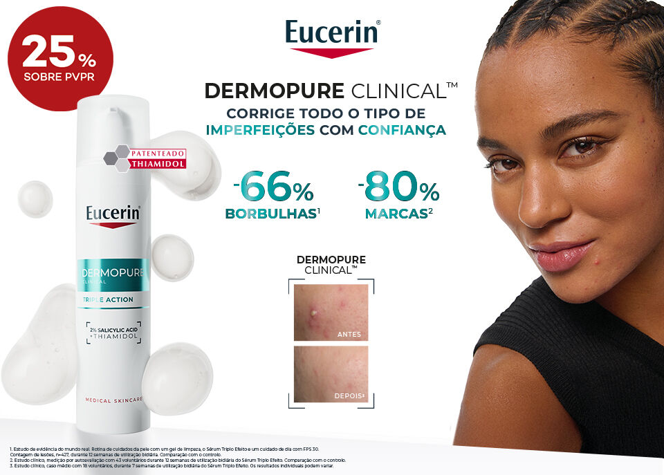 Eucerin Dermopure corrige todo o tipo de imperfeições da pele Eucerin Dermopure corrige todo o tipo de imperfeições da pele