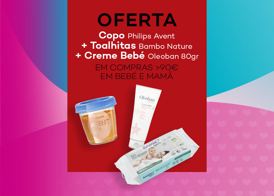 Oferta copo com tampa azul Philips Avent, creme bebé Oleoban e toalhitas Bambu Nature Oferta copo com tampa azul Philips Avent, creme bebé Oleoban e toalhitas Bambu Nature