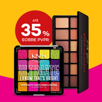 Paletas de Sombra com selo de desconto at&eacute; 35% sobre pre&ccedil;o de venda ao p&uacute;blico recomendado.