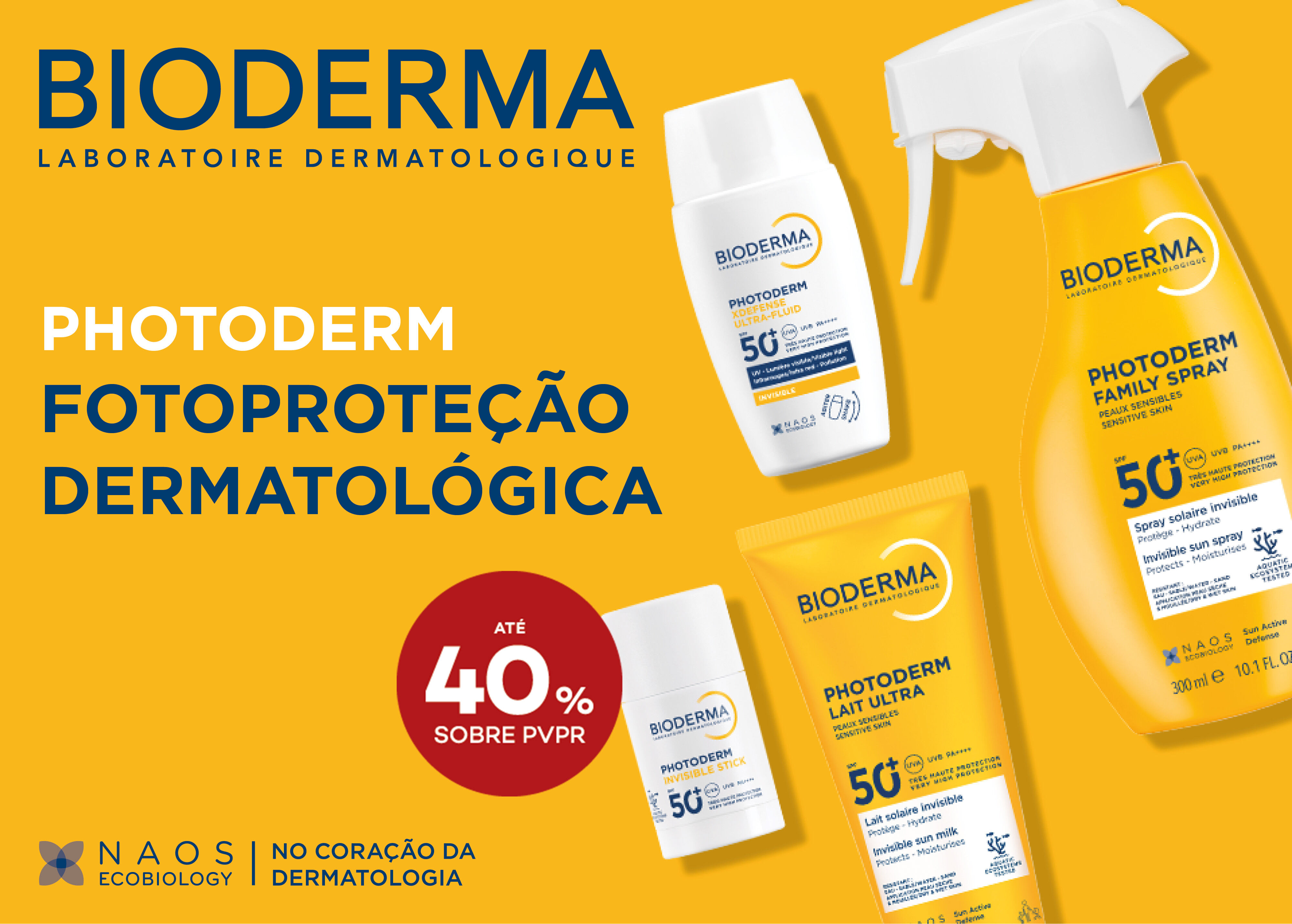 Prottor Solar Bioderma Photoderm com selo at&eacute; 40% sobre pre&ccedil;o de venda ao p&uacute;blico recomendado
