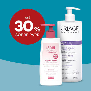 Produtos de higiene intima com até 25% sobre Preço de Venda ao Público Recomendado.