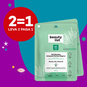 Bandas de limpeza faciais Beauty List com campanha Leva 2 Paga 1