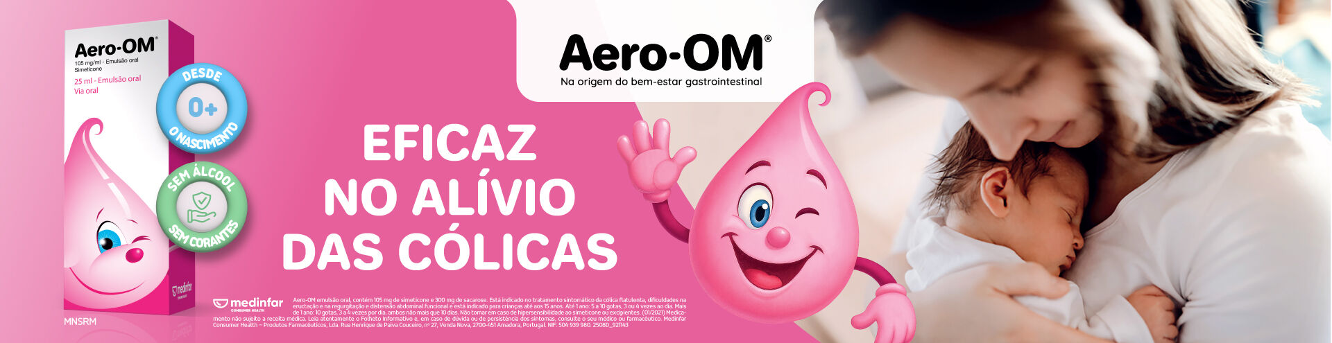 Aero-Om. Eficaz no alívio das cólicas.