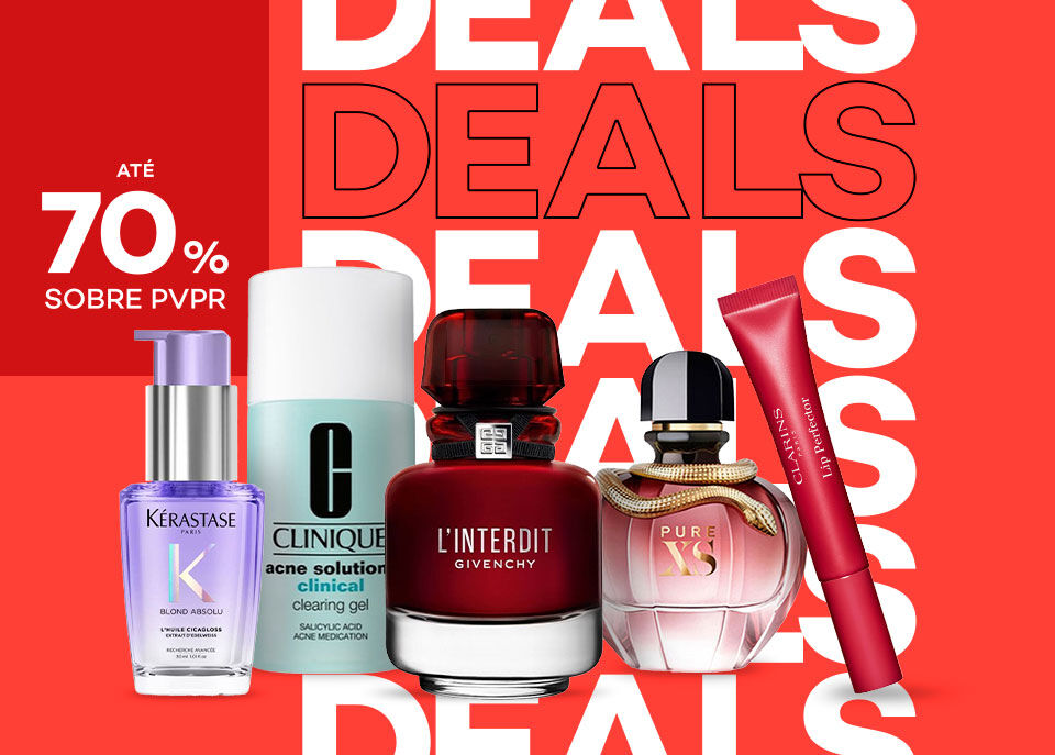 Deals com selo at&eacute; 70% sobre pre&ccedil;o de venda ao p&uacute;blico recomendado