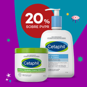 Marca Cetaphil  com desconto até 20% sobre Preço de Venda ao Público Recomendado.