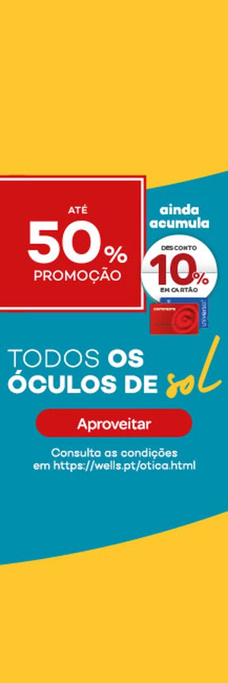 Campanha &Oacute;culos de Sol: At&eacute; 50% promo&ccedil;&atilde;o em &oacute;culos de sol e acumula ainda 10% em cart&atilde;o Continente