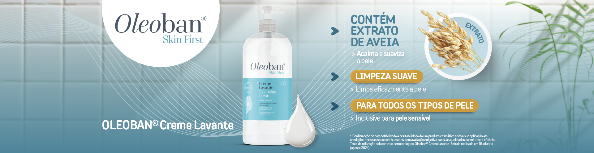Oleoban Creme Lavante, limpeza suave para todos os tipos de pele. Descobre j&aacute;!