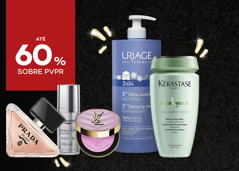 Produtos em campanha Black Friday com selo de desconto até 60% sobre preço de venda ao público recomendado Produtos em campanha Black Friday com selo de desconto até 60% sobre preço de venda ao público recomendado