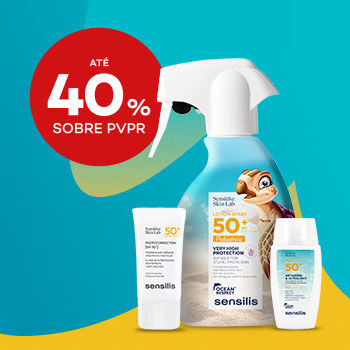 Protetores Solares Sensilis com selo de desconto até 40% sobre preço de venda ao público recomendado