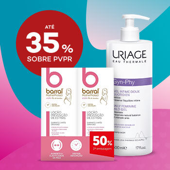 Produtos para a mamã com selo de desconto até 35% sobre preço de venda ao público recomendado