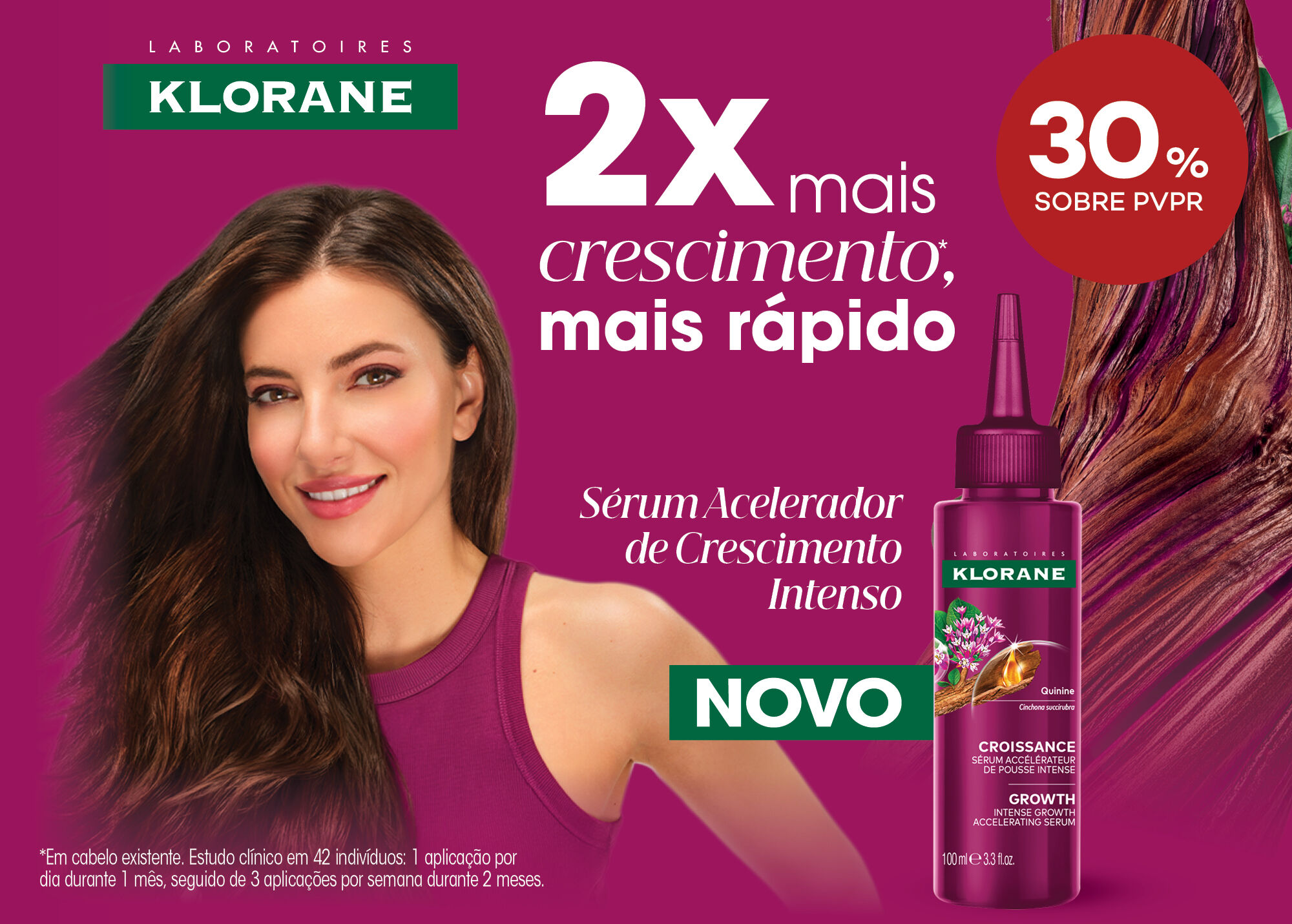 Produtos Klorane com selo 25% sobre pre&ccedil;o de venda ao p&uacute;blico recomendado