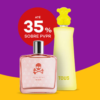 Perfumes Crian&ccedil;a com selo de desconto at&eacute; 35% sobre pre&ccedil;o de venda ao p&uacute;blico recomendado.