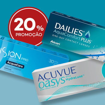 Lentes de contacto com descoto direto de 20%