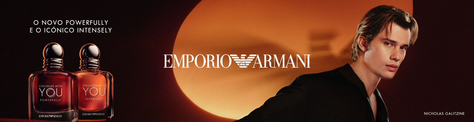 Emporio Armani, o novo powerfully e o ic&oacute;nico intensely.