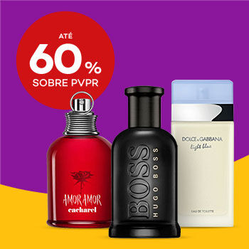 Perfumes com selo at&eacute; 60% sobre pre&ccedil;o de venda ao p&uacute;blico recomendado