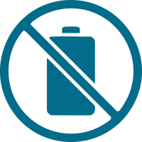 Icone  de pilha com simbolo de proibi&ccedil;&atilde;o por cima da mesma