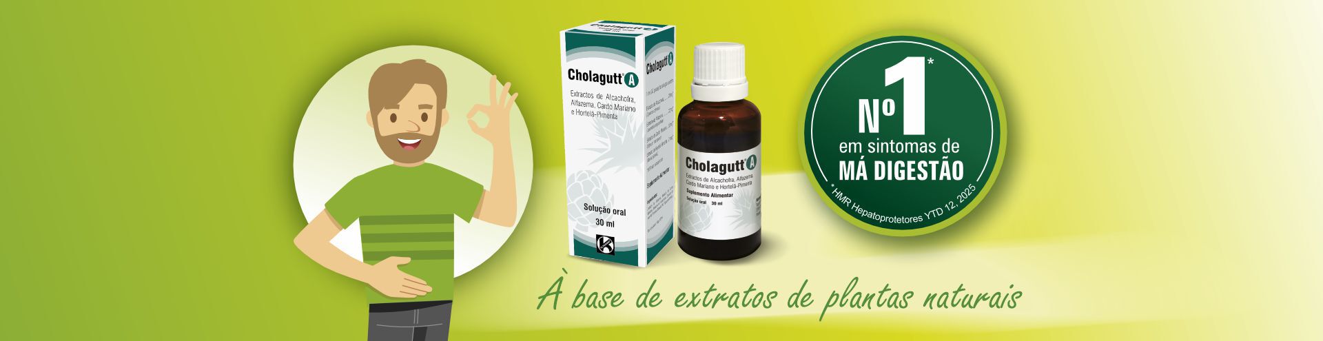 N&uacute;mero 1 em sintomas de m&aacute; digest&atilde;o. &Agrave; base de extratos de plantas naturais.