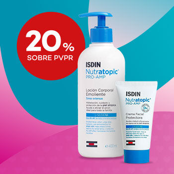 Artigos Nutratopic com selo de desconto de 20% sobre preço de venda ao público recomendado