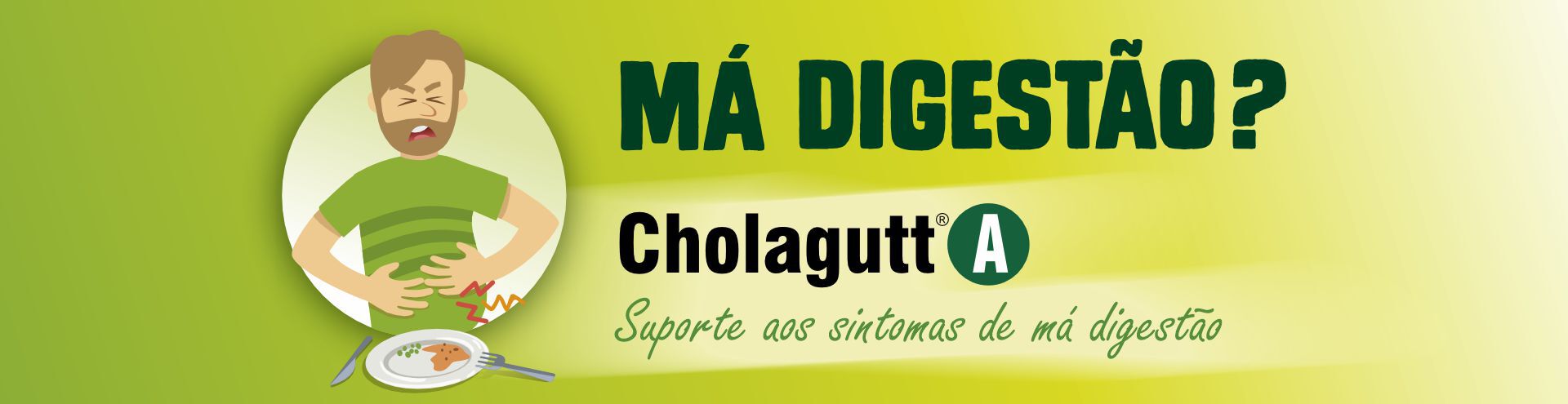 M&aacute; Digest&atilde;o Cholagutt A. Suporte aos sintomas de m&aacute; disgest&atilde;o.