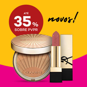 Novidades de Maquilhagem com selo de desconto até 35% sobre preço de venda ao público recomendado.