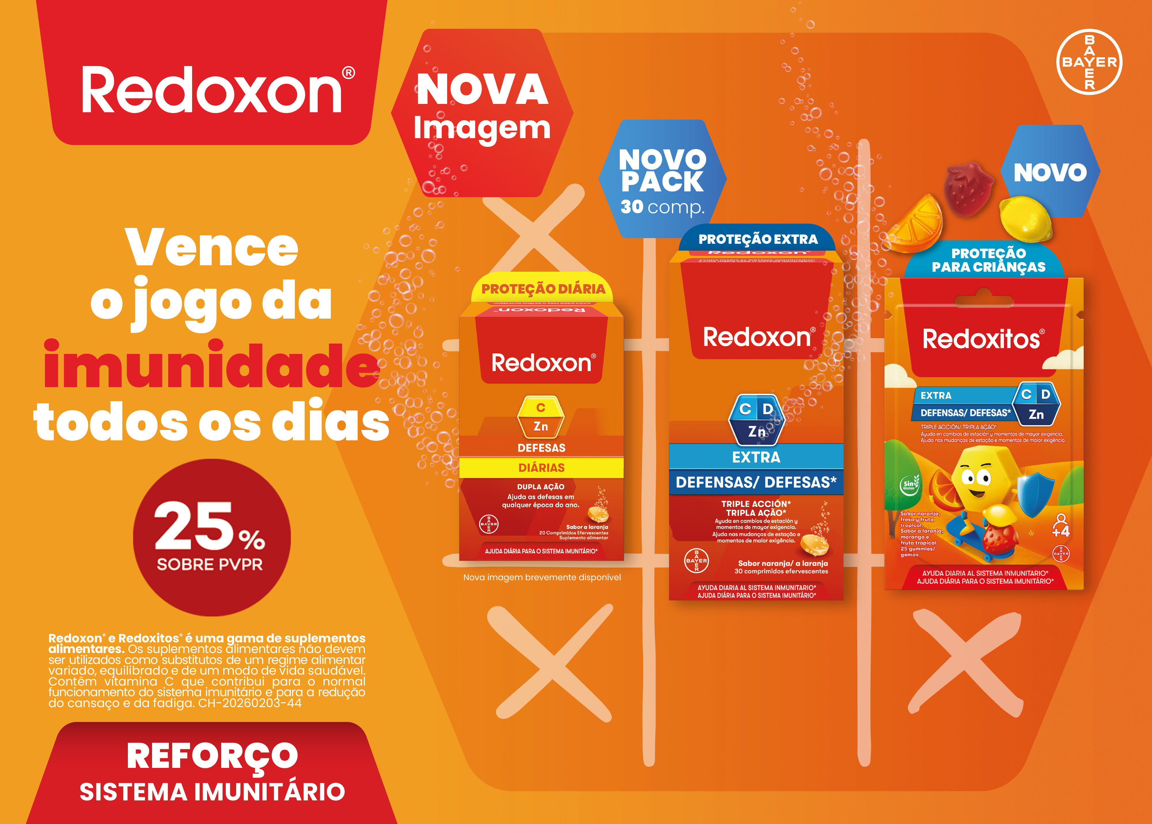 Redoxon com nova imagem e novo pack. 