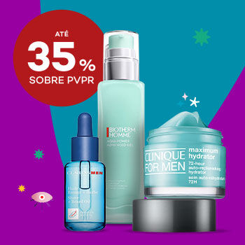 Produtos de Homem com selo de desconto até 35% sobre preço de venda ao público recomendado.