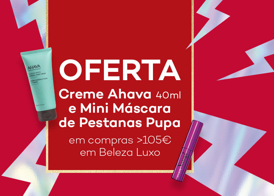 Oferta Creme AHAVa e Mini Máscara de Pestanas Pupa