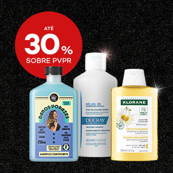 Cuidados de cabelo Cuidados de cabelo com selo até 30% sobre preço de venda ao publico recomendado