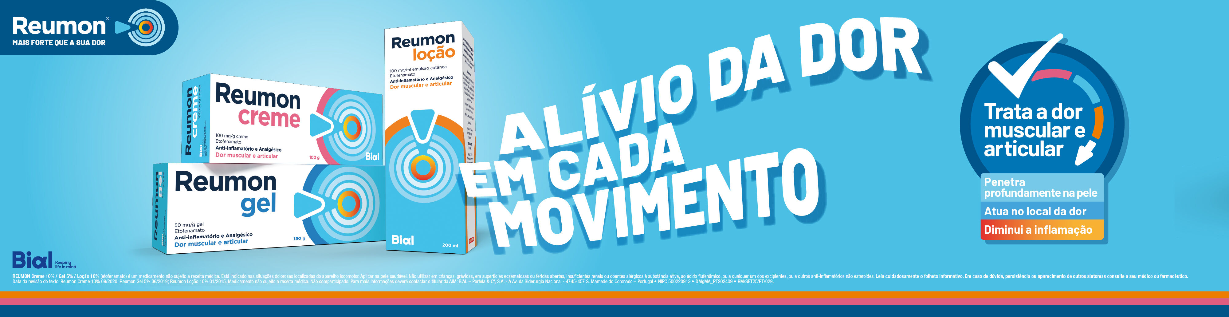 Al&iacute;vio da dor em cada movimento. Reumon.