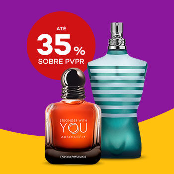 Perfumes Homem com selo de desconto at&eacute; 35% sobre pre&ccedil;o de venda ao p&uacute;blico recomendado.