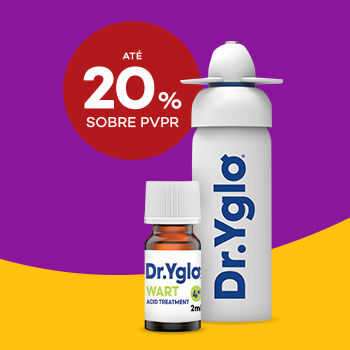 Produtos Dr. Yglo com selo de desconto 20% sobre preço de venda ao público recomendado