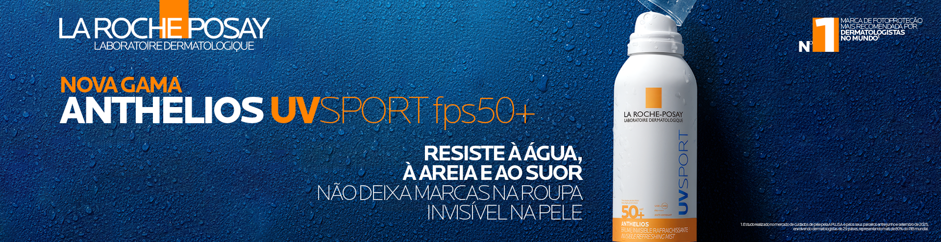 La Roche Posay Anthelios UV Sport. Resiste &agrave; &aacute;gua, &agrave; areia e ao suor. Descobre j&aacute;!