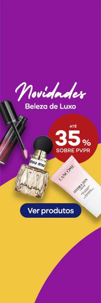 Novidade de Beleza de Luxo  com destaque promocional de at&eacute; 35% sobre pre&ccedil;o de Venda ao P&uacute;blico Recomendado