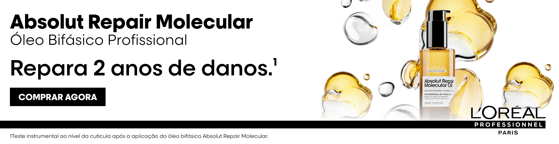 Absolut Repair Molecular. &Oacute;leo Bif&aacute;sico Profissional Repara 2 anos de danos.&sup1; Comprar agora!