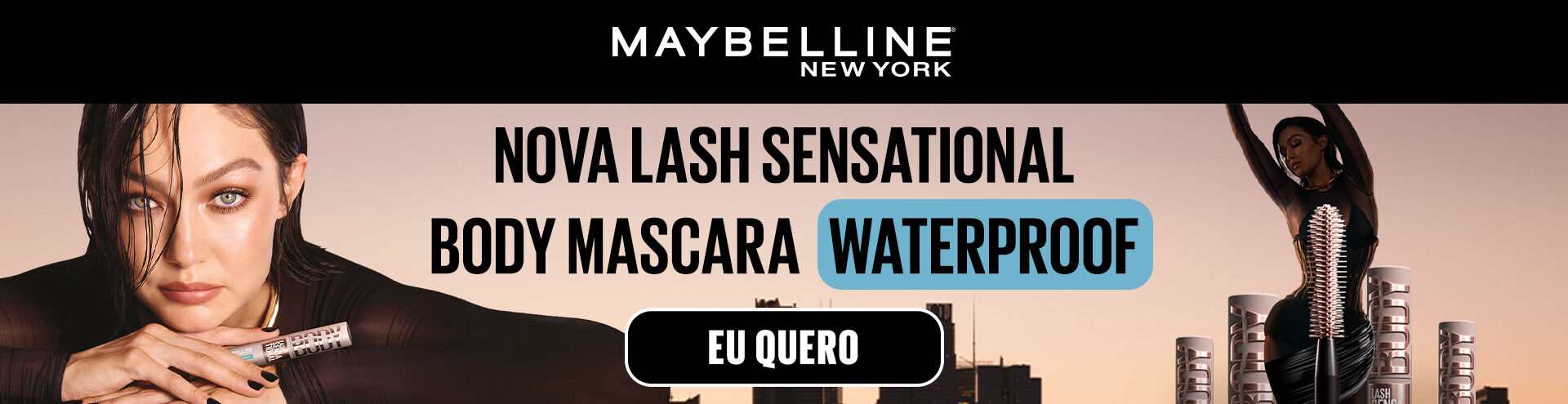 Maybelline New York, nova Lash Sensacional Body Mascara Waterproof. Descobre j&aacute;!