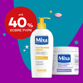 Destaque de Mixa com selo até 40% sobre preço de venda ao público recomendado