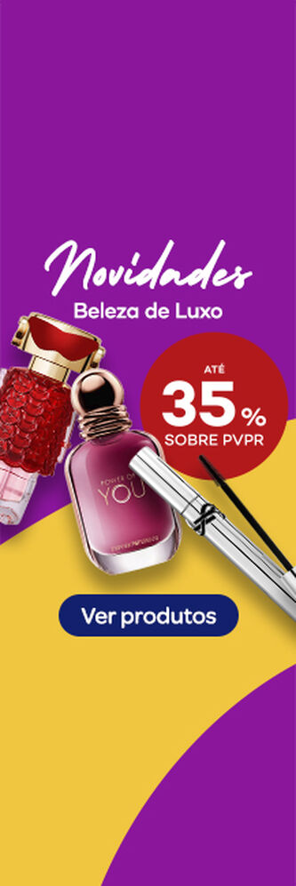Novidade de Beleza de Luxo  com destaque promocional de at&eacute; 35% sobre pre&ccedil;o de Venda ao P&uacute;blico Recomendado