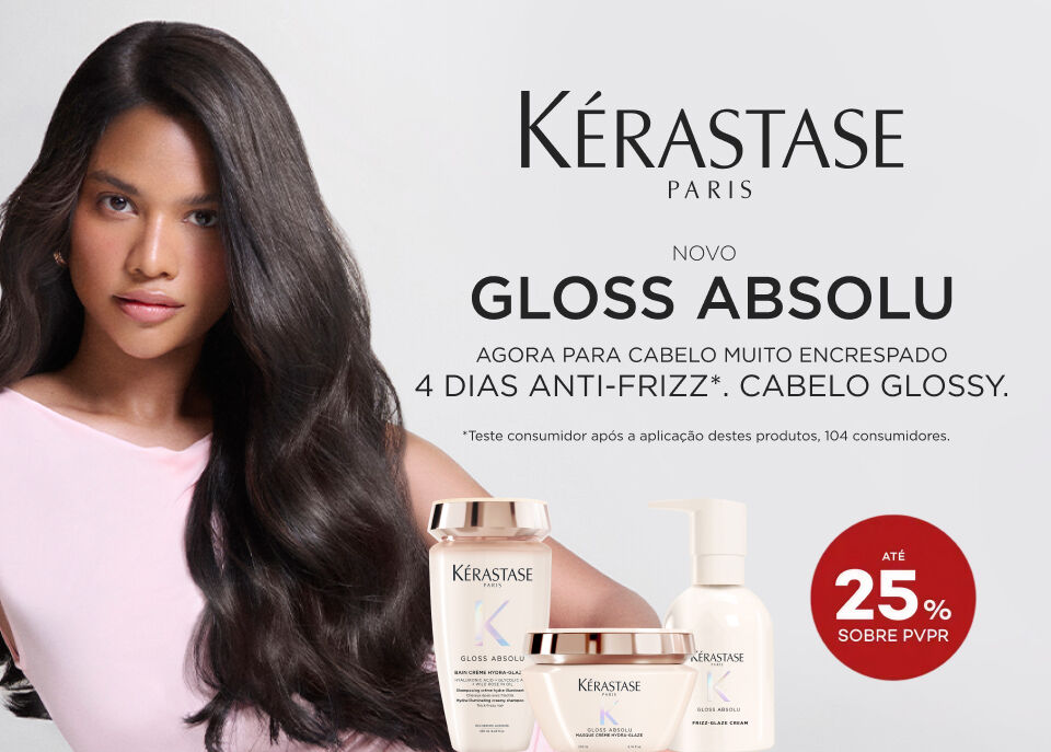 Kerastase Gloss Absolu com selo at&eacute; 25% sobre pre&ccedil;o de venda ao p&uacute;blico recomendado