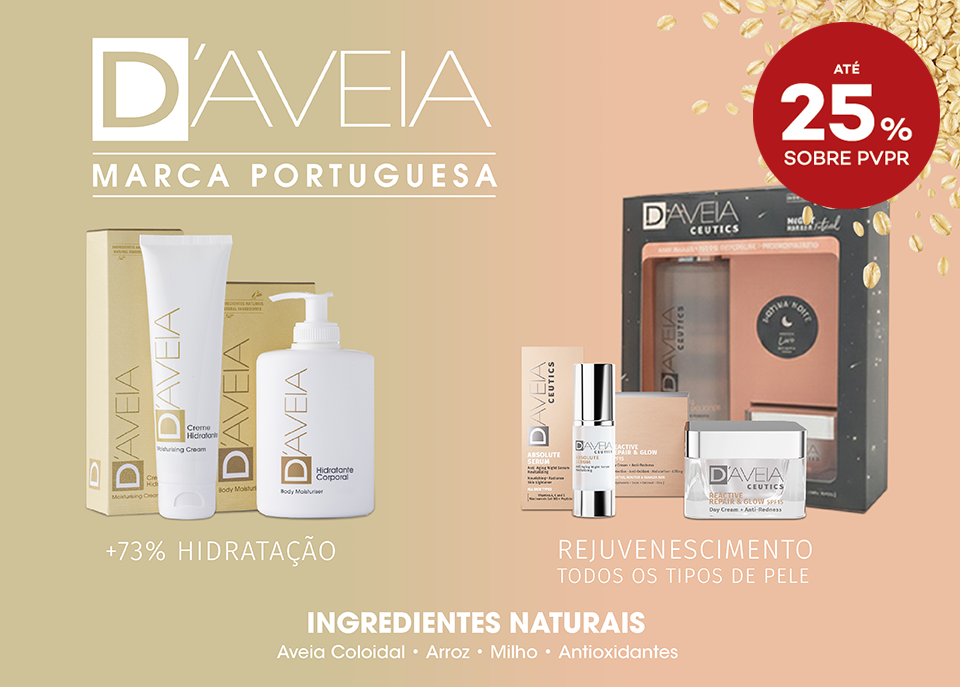 Produto D'Aveia com selo de desconto até 25% sobre preço de venda ao público recomendado