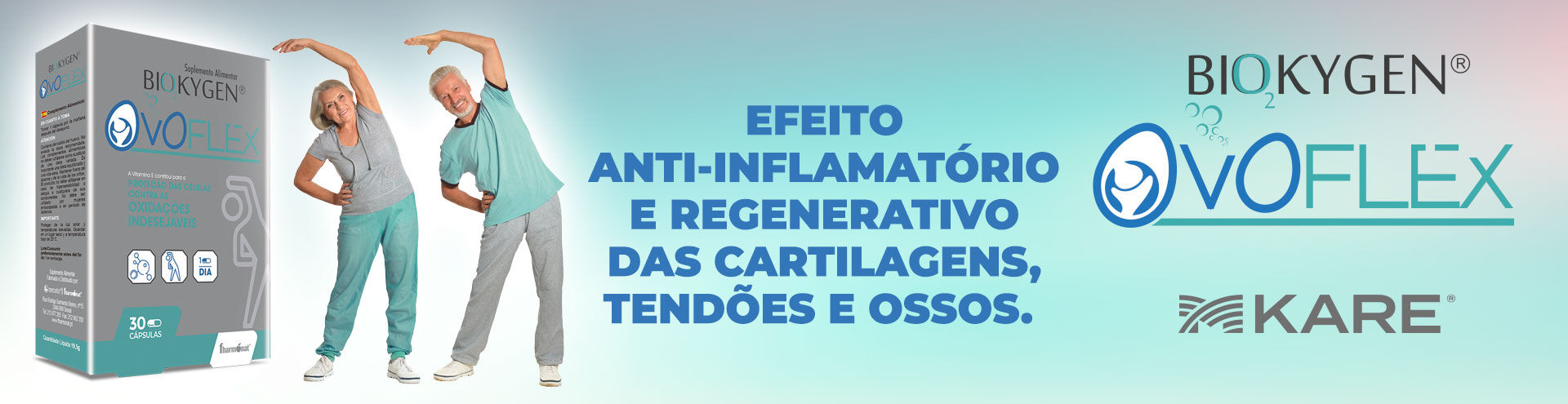 Biokygen Ovoflex Kare. Efeito anti-inflamatório e regenerativo das cartilagens, tendões e ossos.
