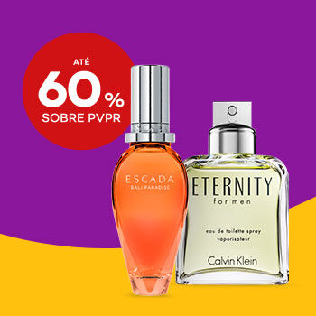 Destaque perfumes com selo até 60% sobre preço de venda do público recomendado