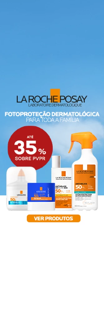 Protetores Solares da marca La Roche Posay com destaque promocional de at&eacute; 35% sobre pre&ccedil;o de Venda ao P&uacute;blico Recomendada