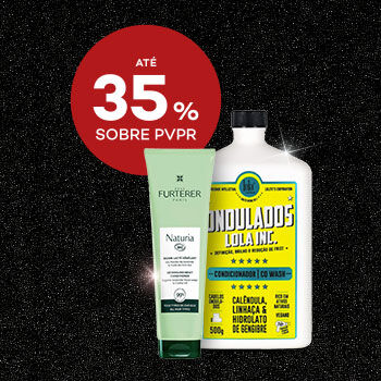 Destaque Condicionadores em campanha black friday com selo de desconto até 35% sobre preço de venda ao público recomendado