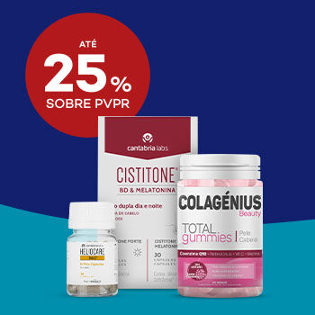 Produtos de Nutricosmética com selo de desconto até 25% sobre preço de venda ao público recomendado.